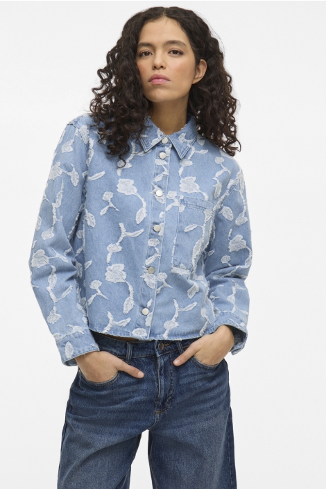 Vila viianais l/s jacquard denim jacket